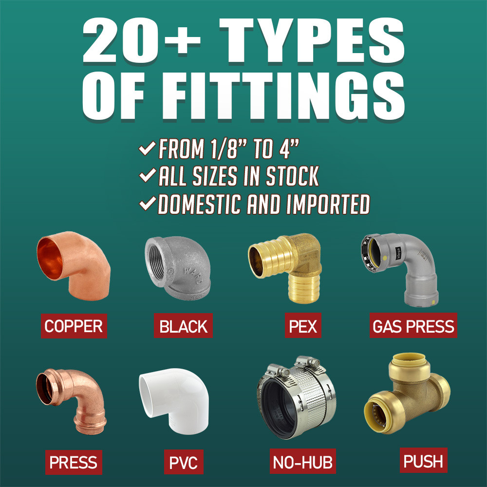 Pipe Fittings - Copper, PEX, Push Connect, Press