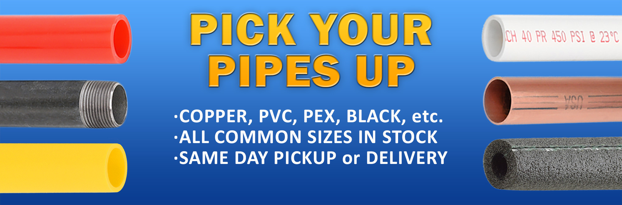 Pipes - PEX, Copper, PVC, Black