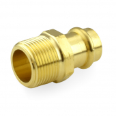 3/4" Press x 1" Male Threaded Adapter, Lead-Free Brass, Made in the USA Apollo
