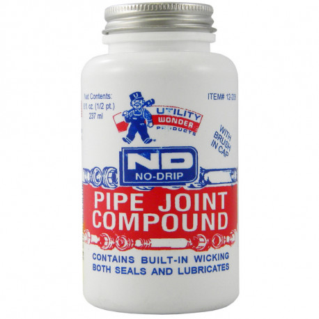 No-Drip Pipe Joint Compound w/ Brush Cap, 8 oz (1/2 pint) Utility