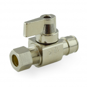 1/2" PEX-A (F1960) x 3/8" OD Compr. Straight Stop Valve (1/4-Turn), Lead-Free Sioux Chief