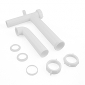 1-1/2" End Outlet Waste Kit w/ Dishwasher Tailpiece, Adjustable (12"-16"), White Plastic Sioux Chief