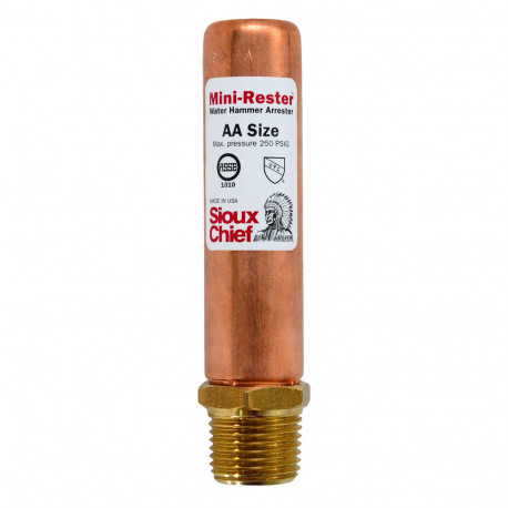 1/2" MIP Straight, Mini-Rester Water Hammer Arrestor (Lead-Free) Sioux Chief