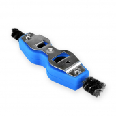 Blue Monster 6-in-1 Copper Brush, Deburr, B-tank Gas Key & Bottle Opener Tool for 1/2" & 3/4" Mill-Rose