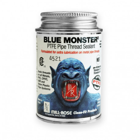 Blue Monster Industrial Grade PTFE Thread Sealant, 4 oz (1/4 pint) Mill-Rose
