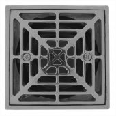 Square PVC Shower Tile/Pan Drain w/ Polished Steel Strainer, 2" Hub x 3" Inside Fit Sioux Chief