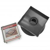 Square Tile-in PVC Shower Pan Drain w/ 5" x 5" St. Steel Tile Insert Grate, 2" Hub Sioux Chief
