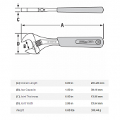 8WCB Channellock 8" WideAzz Adjustable Wrench Channellock