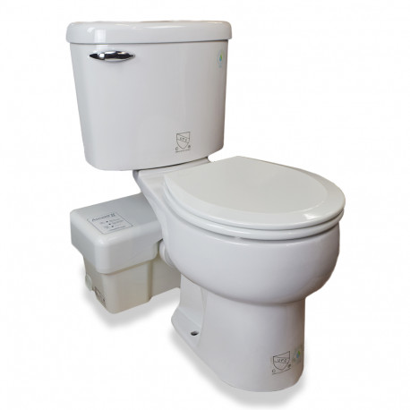 ASCENTII Complete Macerating Toilet System, Round Liberty Pumps