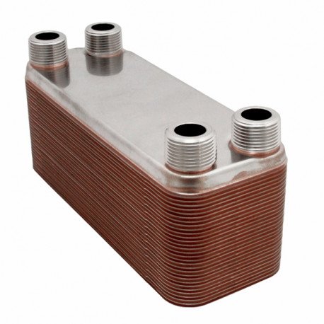30-Plate, 3" x 8" Brazed Plate Heat Exchanger with 3/4" MNPT Ports Everhot