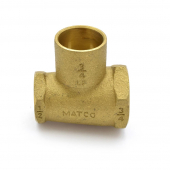 3/4" x 1/2" x 3/4" (FPT x FPT x C) Cast Brass Tee, Lead-Free Matco-Norca