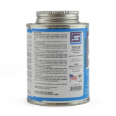 8 oz (1/2 pint) Wet-N-Dry Primerless PVC Cement w/ Dauber, Med Body, Very-Fast Set, Aqua Blue Spears