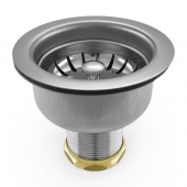 St. Steel Kitchen Sink Deep Double Cup Drain Strainer w/ Ball Locking Post Basket (Solid Brass Nuts) Matco-Norca