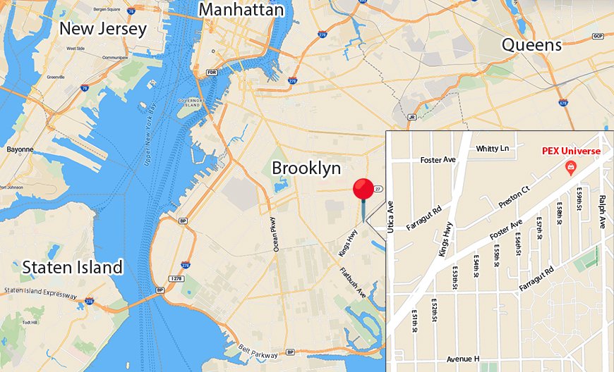 Maps with pick up location at 5811 Foster Ave, Brooklyn, NY 11234