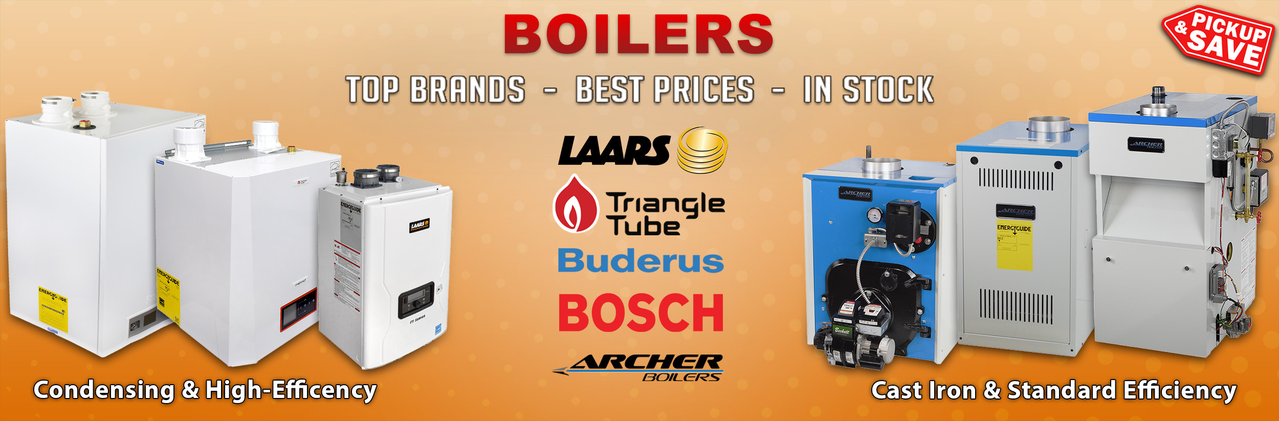 Hot Water Gas and Steam Boilers - High Efficiency and Cast Iron