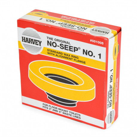 No-Seep #1 Wax Closet Gasket/Ring with Flange, Standard, fits 3" or 4" Harvey