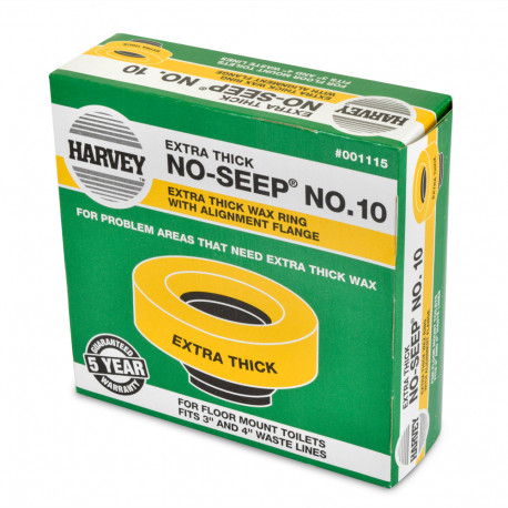 No-Seep #10 Wax Closet Gasket/Ring with Flange, Extra-Thick, fits 3" or 4" Harvey