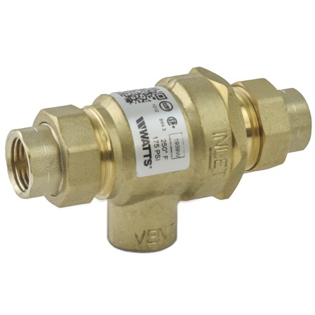 9D-M3, 1/2" Dual Check Backflow Preventer Valve w/ Atmospheric Vent, FNPT Union x FNPT Union Watts