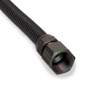 36" Low-Visibility (Black) Stainless Steel Gas Fireplace Connector, 1/2" MIP (3/8" FIP) x 1/2" FIP, 3/8" ID Dormont
