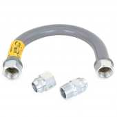 24" UltraFlow High BTU, PVC-Coated Gas Appliance Connector, 1" MIP (3/4" FIP) x 1" FIP, 1" ID Dormont