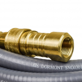 10ft Quick-Disconnect, PVC-Coated, Portable Gas Appliance/BBQ Connector, 3/8" FIP x 3/8" FIP, 3/8" ID Dormont