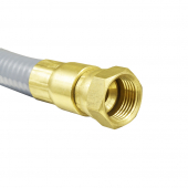 10ft Quick-Disconnect, PVC-Coated, Portable Gas Appliance/BBQ Connector, 1/2" FIP x 1/2" FIP, 1/2" ID Dormont