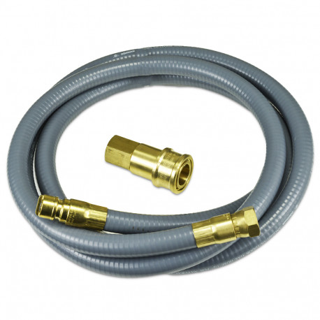 10ft Quick-Disconnect, PVC-Coated, Portable Gas Appliance/BBQ Connector, 1/2" FIP x 1/2" FIP, 1/2" ID Dormont