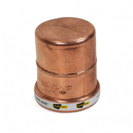 2-1/2" Press Copper Cap, Made in the USA Apollo