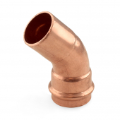 1-1/4" Press Copper 45° Street Elbow, Made in the USA Apollo