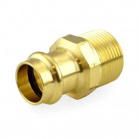 3/4" Press x 1" Male Threaded Adapter, Lead-Free Brass, Made in the USA Apollo