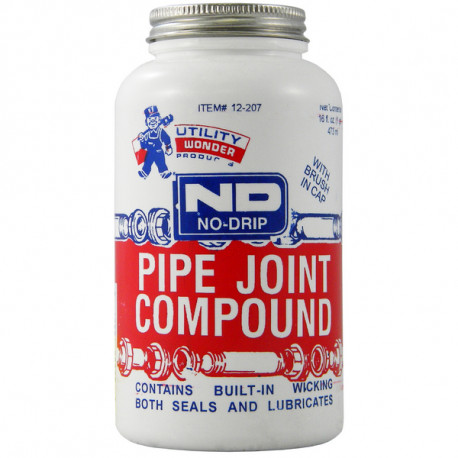 No-Drip Pipe Joint Compound w/ Brush Cap, 16 oz (1 pint) Utility