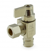 1/2" PEX-A (F1960) x 3/8" OD Compr. Angle Stop Valve (1/4-Turn), Lead-Free Sioux Chief
