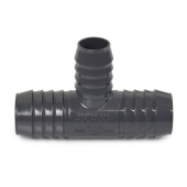 1-1/4" x 1-1/4" x 1" Barbed Insert PVC Reducing Tee, Sch 40, Gray Spears