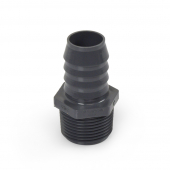 1" Barbed Insert x 1" Male NPT Threaded PVC Adapter, Sch 40, Gray Spears