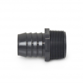 1-1/4" Barbed Insert x 1-1/4" Male NPT Threaded PVC Adapter, Sch 40, Gray Spears