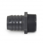 1-1/2" Barbed Insert x 1-1/2" Male NPT Threaded PVC Adapter, Sch 40, Gray Spears
