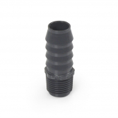3/4" Barbed Insert x 1/2" Male NPT Threaded PVC Reducing Adapter, Sch 40, Gray Spears