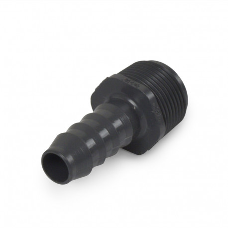 1/2" Barbed Insert x 3/4" Male NPT Threaded PVC Reducing Adapter, Sch 40, Gray Spears