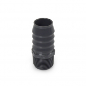 1" Barbed Insert x 3/4" Male NPT Threaded PVC Reducing Adapter, Sch 40, Gray Spears