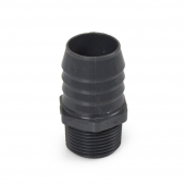1-1/4" Barbed Insert x 1" Male NPT Threaded PVC Reducing Adapter, Sch 40, Gray Spears