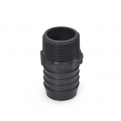 1-1/2" Barbed Insert x 1-1/4" Male NPT Threaded PVC Reducing Adapter, Sch 40, Gray Spears