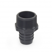1-1/4" Barbed Insert x 1-1/2" Male NPT Threaded PVC Reducing Adapter, Sch 40, Gray Spears
