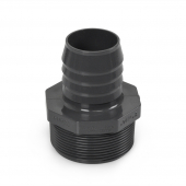 1-1/2" Barbed Insert x 2" Male NPT Threaded PVC Reducing Adapter, Sch 40, Gray Spears
