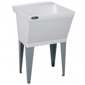 23" x 23.5" x 14.38" Utilatub Laundry Sink/Tub w/ Scrub Board, Single Compartment, Floor Standing, DuraStone Mustee
