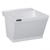 23" x 23.5" x 14.38" Utilatub Laundry Sink/Tub w/ Scrub Board, Single Compartment, Wall-Mount, DuraStone Mustee