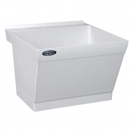 23" x 23.5" x 14.38" Utilatub Laundry Sink/Tub w/ Scrub Board, Single Compartment, Wall-Mount, DuraStone Mustee