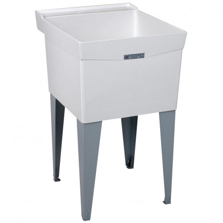 20" x 24" x 14.38" Utilatub Laundry Sink/Tub, Single Compartment, Floor Standing, DuraStone Mustee
