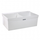 40" x 24" x 14.38" Utilatwin Laundry Sink/Tub, Double Compartment, Wall-Mount, DuraStone Mustee