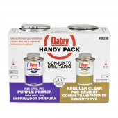 4 oz Oatey Handy Pack PVC Regular Clear Cement & Purple Primer Combo Kit Oatey