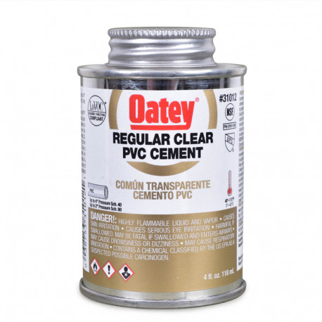 4 oz Regular-Body PVC Cement w/ Dauber, Clear Oatey